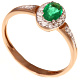 Кольцо с брилл. и изумрудом