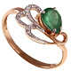 Кольцо с брилл. и изумрудом