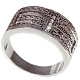 Кольцо серебристое стразы