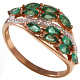 Кольцо с брилл. и изумрудом