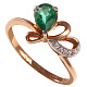 Кольцо с брилл. и изумрудом