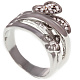 Кольцо серебристое стразы