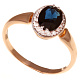 Кольцо с брилл. и сапфиром
