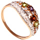 Кольцо с ам., гранат. и хриз.